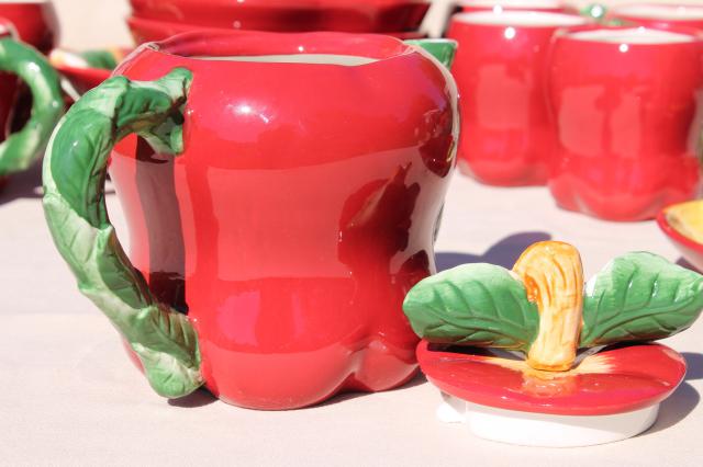 photo of Red Apple ceramic apples plates, bowls, mugs, teapot Casa Vero - China #6