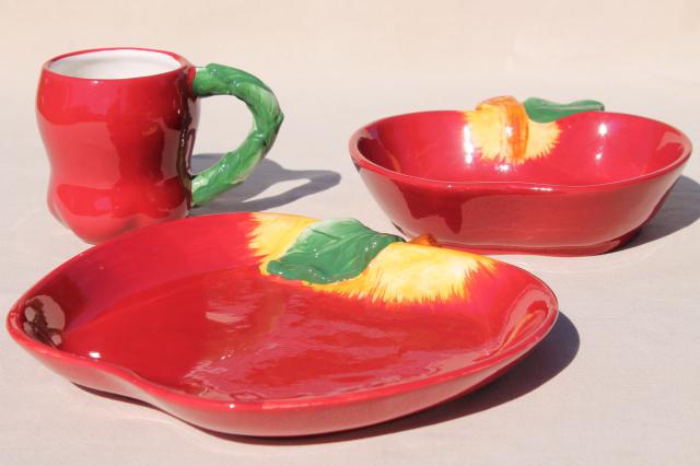 photo of Red Apple ceramic apples plates, bowls, mugs, teapot Casa Vero - China #7