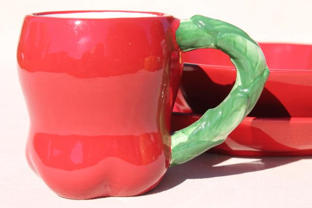 photo of Red Apple ceramic apples plates, bowls, mugs, teapot Casa Vero - China #8