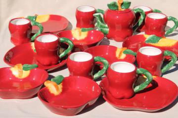 catalog photo of Red Apple ceramic apples plates, bowls, mugs, teapot Casa Vero - China