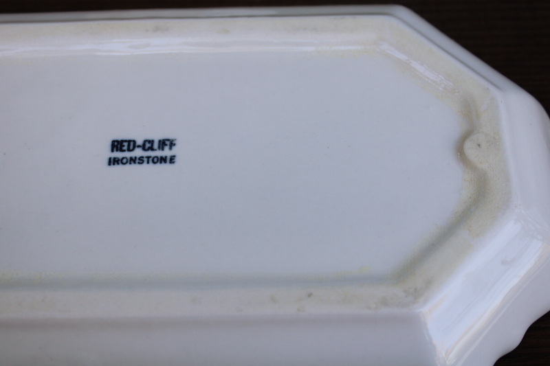 photo of Red Cliff all white ironstone china, vintage tea set, pot, cream & sugar w/ tray  #10