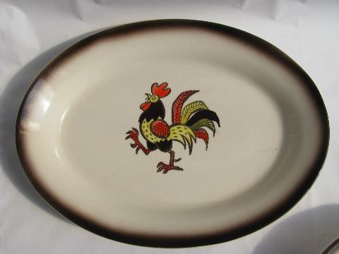 photo of Red Rooster vintage Metlox Poppy Trail pottery dishes lot #2