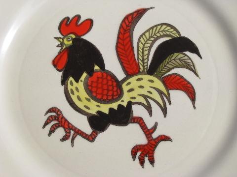 photo of Red Rooster vintage Metlox Poppy Trail pottery dishes lot #4