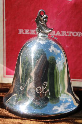 photo of Reed & Barton Noel 1st edition Christmas ornament bell, White Christmas music box #1