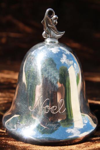 photo of Reed & Barton Noel 1st edition Christmas ornament bell, White Christmas music box #2