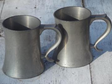 catalog photo of Reed & Barton pewter tankards, heavy pewter vintage beer steins / mugs