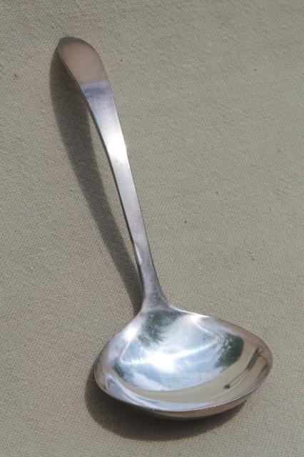 photo of Reed & Barton silver plate sauce ladle or cream spoon, mod vintage Epicure line #2