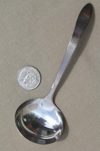 photo of Reed & Barton silver plate sauce ladle or cream spoon, mod vintage Epicure line #3