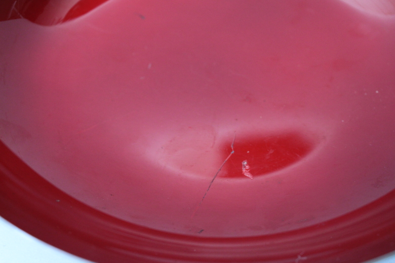 photo of Reed & Barton classic red enamel silver plated bowl, tarnished vintage silverplate #6