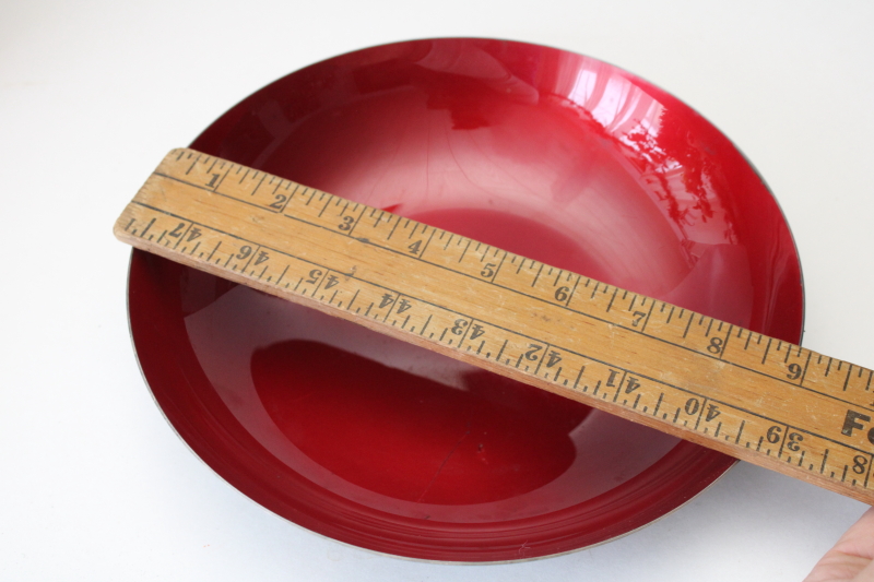 photo of Reed & Barton classic red enamel silver plated bowl, tarnished vintage silverplate #7