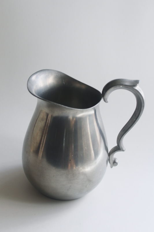 photo of Reed & Barton pewter pitcher, vintage creamer or milk jug, Colonial antique reproduction  #1