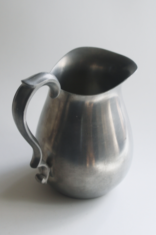 photo of Reed & Barton pewter pitcher, vintage creamer or milk jug, Colonial antique reproduction  #2