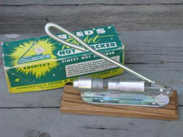 catalog photo of Reed's Rocket heavy-duty nutcracker, vintage nut cracker in box