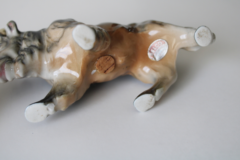 photo of Relco Japan vintage ceramic S&P shakers bison buffalo tiny china figurines #6