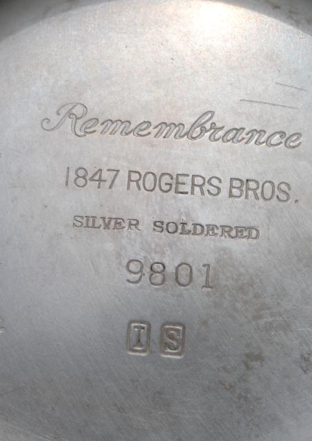 photo of Remembrance vintage Rogers Bros 1847 International silver plate coffee, tea pot set, pitcher #7