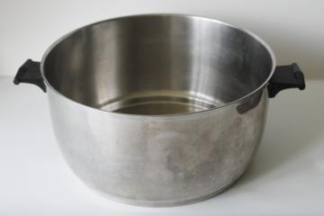 catalog photo of Rena Ware 12 quart stockpot heavy stainless huge pot no lid, vintage cookware 