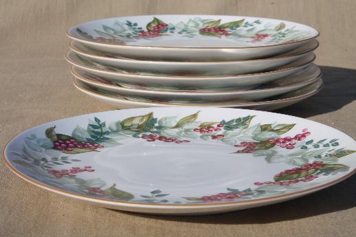 photo of Restoration Hardware Christmas red berries china salad plates set of 6 #6