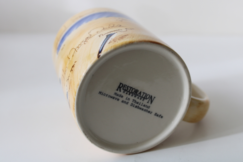 photo of Restoration Hardware ceramic coffee mug, antique & vintage carpentry tools print #5