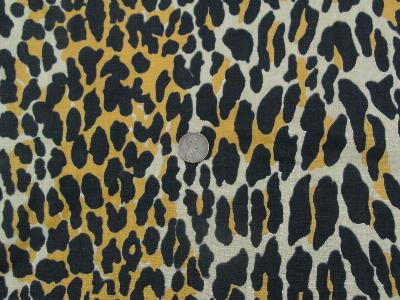 photo of Retro 1950's leopard spots print cotton fabric #1