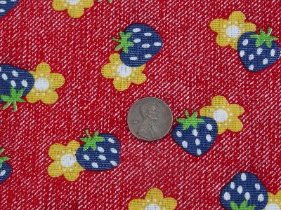 photo of Retro 60's fabric, strawberries & flowers #1