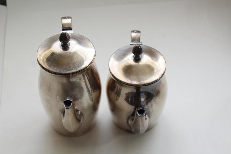 photo of Revere style Poole silver tea & coffee pots, vintage silverplate tea set antique reproduction #9