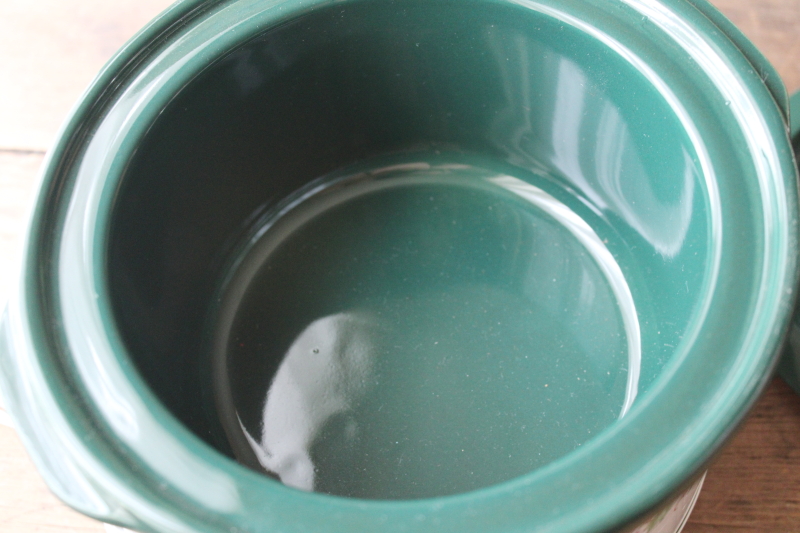 photo of Rival Crockette mini crock pot, vintage cottagecore kitchen dark green, grape vine print  #8