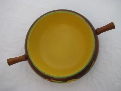 photo of RobinHood Ware vintage hand-painted wood serving bowl #2