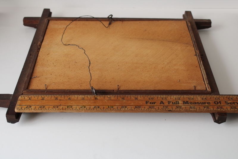 photo of Rock of Ages antique color religious print in Eastlake Adirondack carved wood frame early 1900s vintage  #12