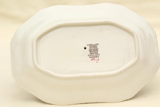 photo of Romney Copeland Spode England vintage china gravy boat or sauce w/ attached underplate #5