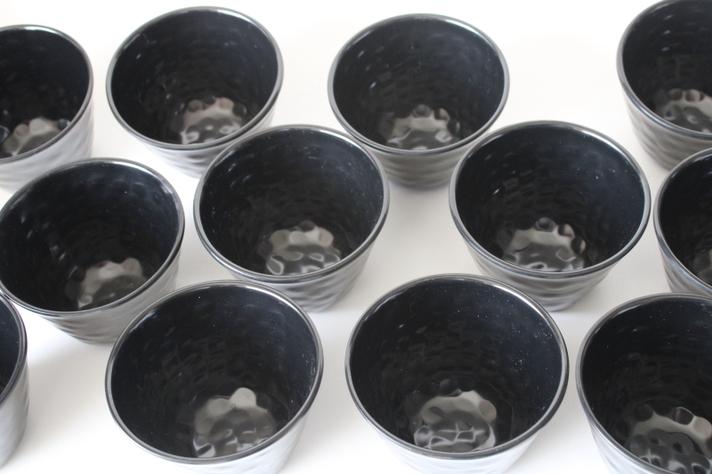 photo of Room & Retreat 12 black & 12 white melamine noodle bowls, custard cups or small dessert dishes  #7