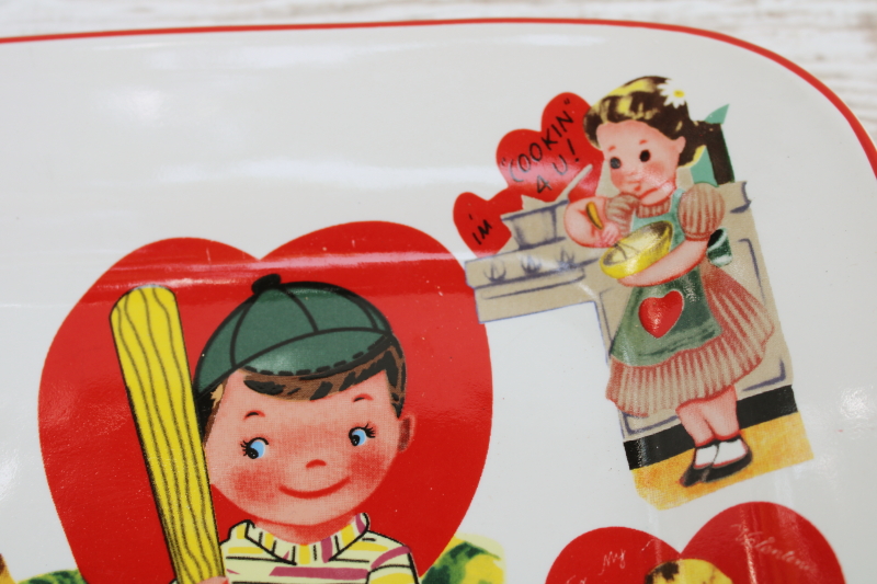 photo of Rosanna ceramic Valentine tray or serving plate, vintage valentines print  #5