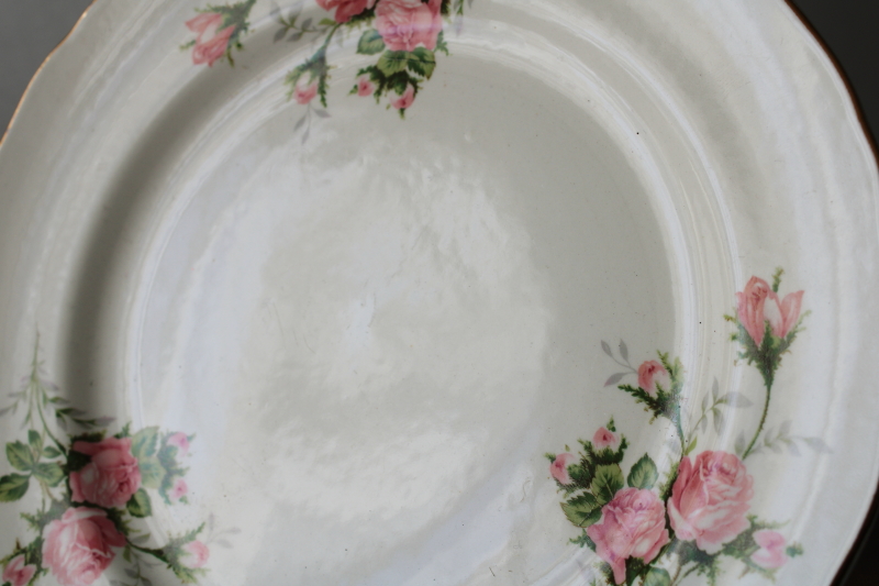 photo of Rose Bouquet pink roses floral dinner plate, 1940s 50s vintage Canonsburg china dinnerware  #3