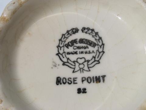 photo of Rose Point embossed floral pattern china teapot, pink roses, Pope-Gosser #4