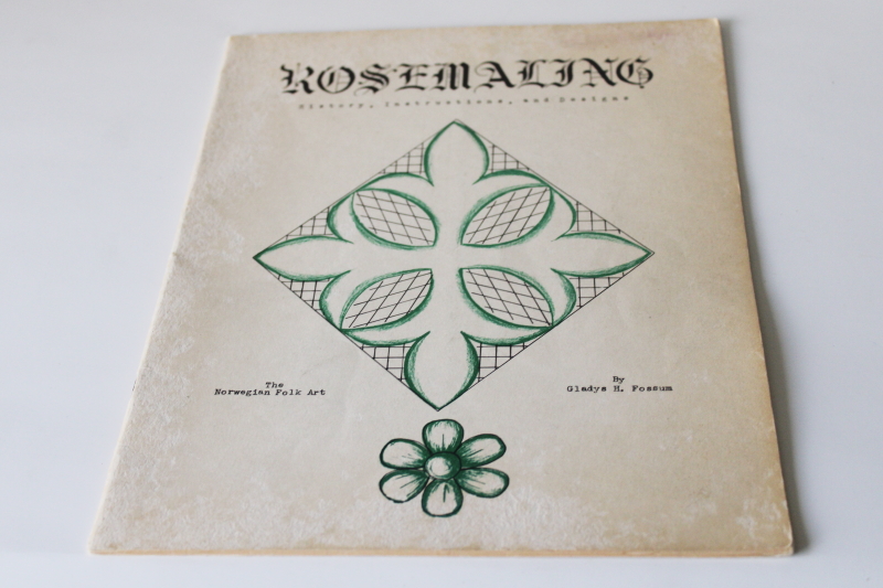 photo of Rosemaling history, instructions & patterns vintage book traditional Norwegian folk art hand painting  #1