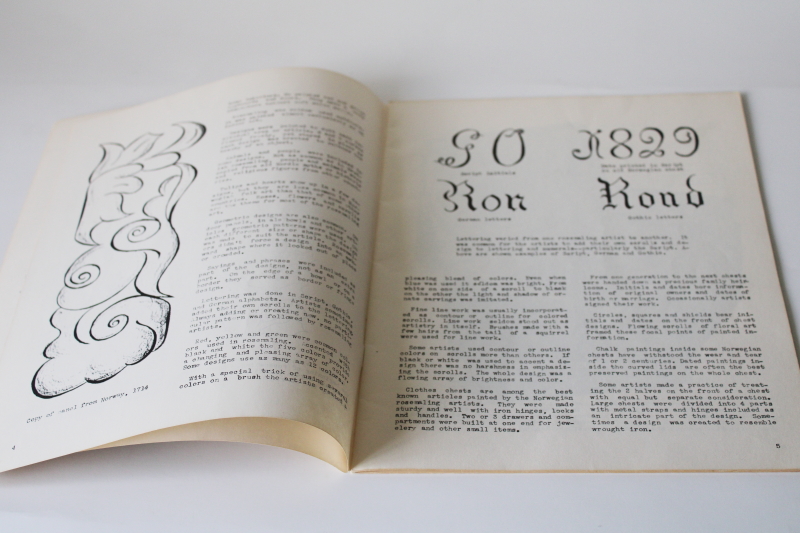 photo of Rosemaling history, instructions & patterns vintage book traditional Norwegian folk art hand painting  #3