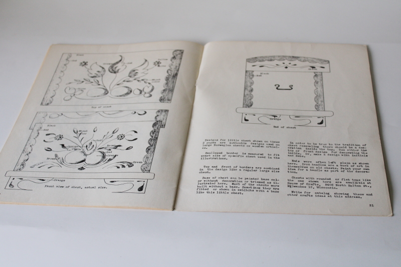 photo of Rosemaling history, instructions & patterns vintage book traditional Norwegian folk art hand painting  #5