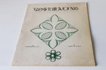 catalog photo of Rosemaling history, instructions & patterns vintage book traditional Norwegian folk art hand painting 