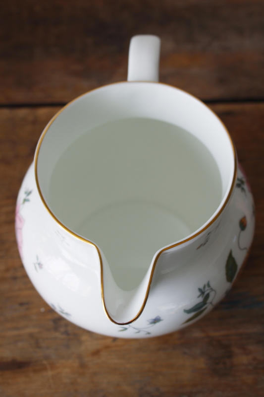 photo of Rosemeade floral pattern vintage Wedgwood bone china milk pitcher large jug  #3