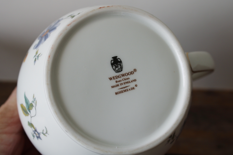 photo of Rosemeade floral pattern vintage Wedgwood bone china milk pitcher large jug  #4
