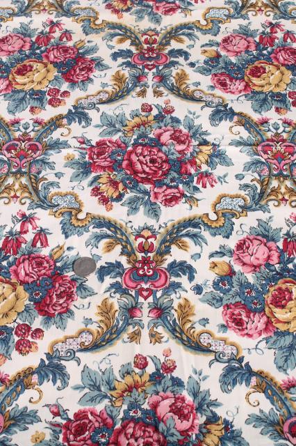 photo of Rosemont vintage roses floral print Waverly cotton fabric w/ Scotchguard, 10 yards #1