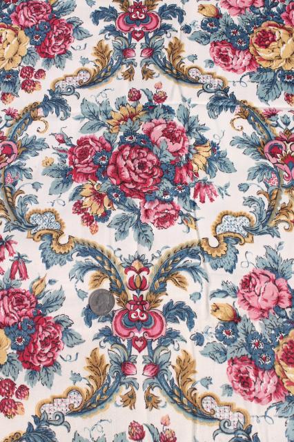 photo of Rosemont vintage roses floral print Waverly cotton fabric w/ Scotchguard, 10 yards #2