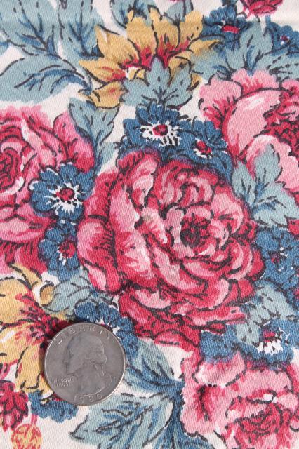 photo of Rosemont vintage roses floral print Waverly cotton fabric w/ Scotchguard, 10 yards #3