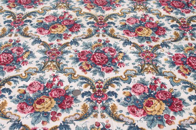 photo of Rosemont vintage roses floral print Waverly cotton fabric w/ Scotchguard, 10 yards #4