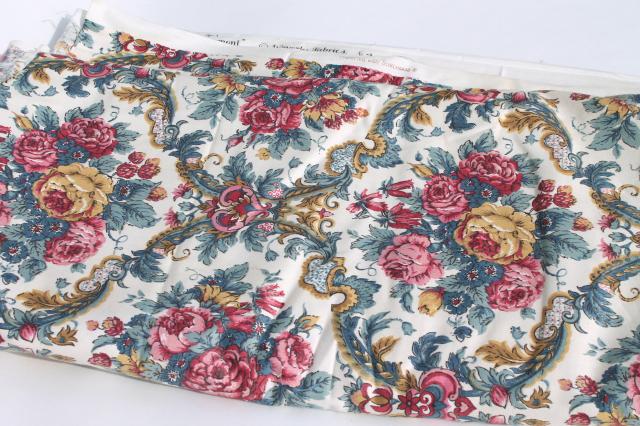 photo of Rosemont vintage roses floral print Waverly cotton fabric w/ Scotchguard, 10 yards #6