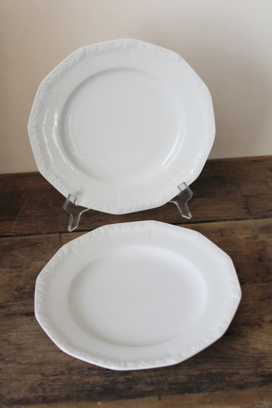 photo of Rosenthal Maria rose border classic white china dinner or luncheon plates #1