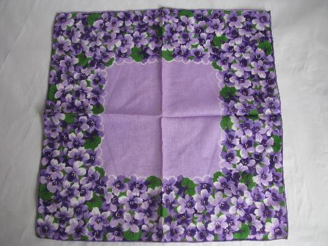 photo of Roses are Red, Violets are Blue, vintage print cotton hankies for Valentine's Day #3