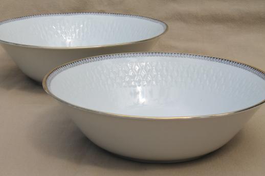 photo of Rosiau Winterling Bavaria china serving bowls, black border design on white porcelain #3