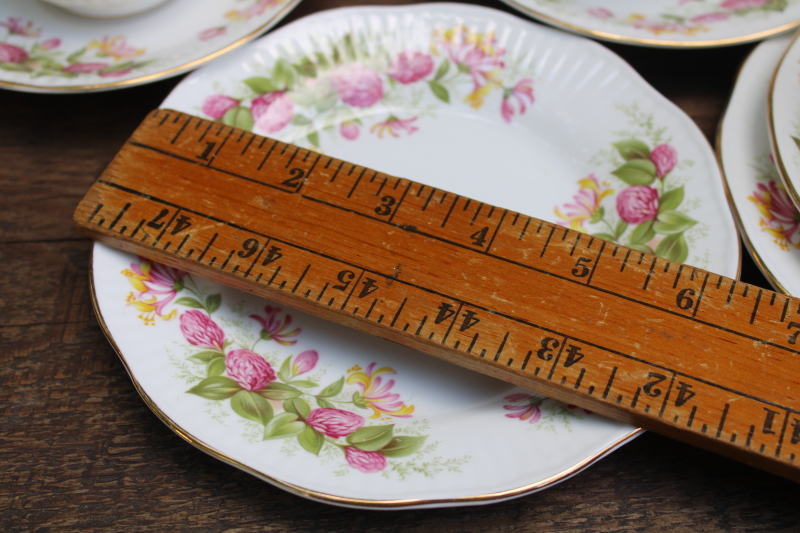 photo of Rosina Queen's England fine bone china, set of six cup & saucer plate trios Woman & Home floral pattern  #7