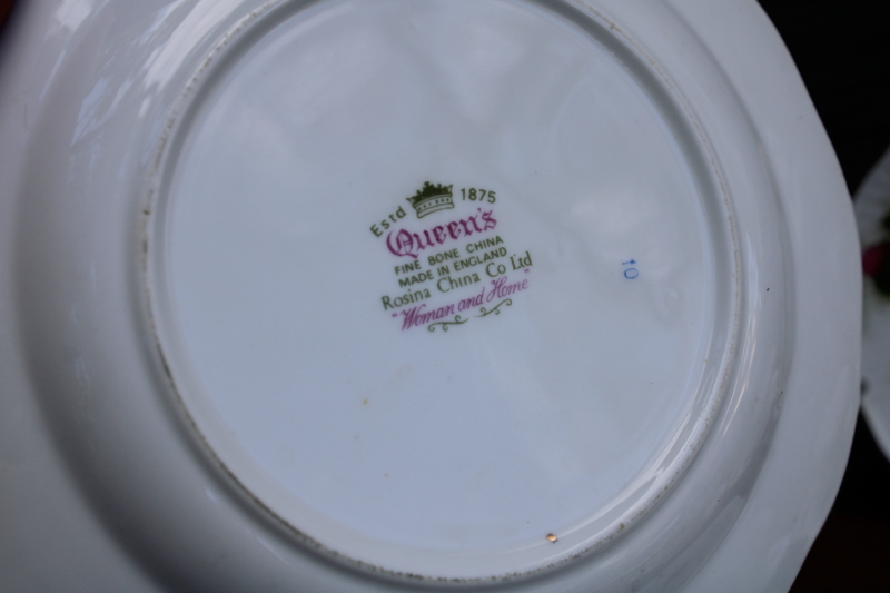 photo of Rosina Queen's England fine bone china, set of six cup & saucer plate trios Woman & Home floral pattern  #9