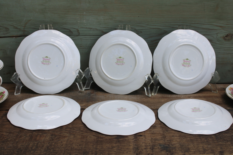 photo of Rosina Queen's England fine bone china, set of six cup & saucer plate trios Woman & Home floral pattern  #10